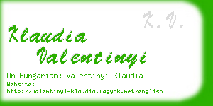 klaudia valentinyi business card